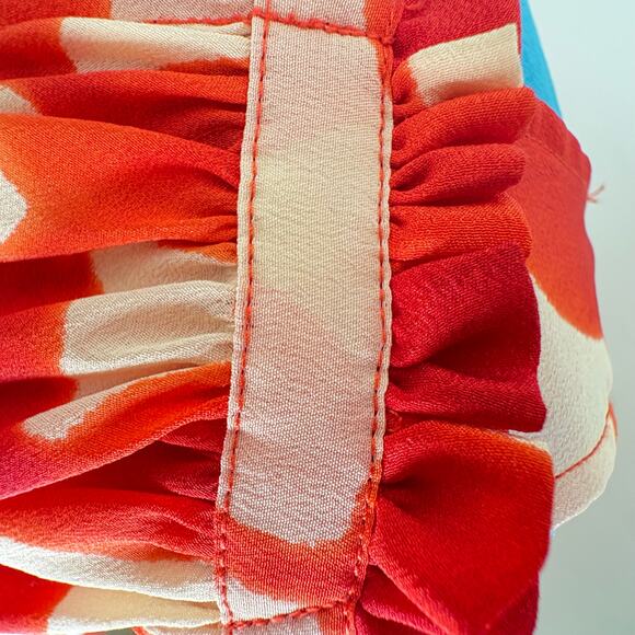 Anthropologie Maeve 100% Silk Draped Abstract Dot Blouse 8 - Picture 4 of 11